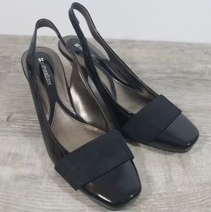 Naturalizer Black Patent Leather Question Pumps